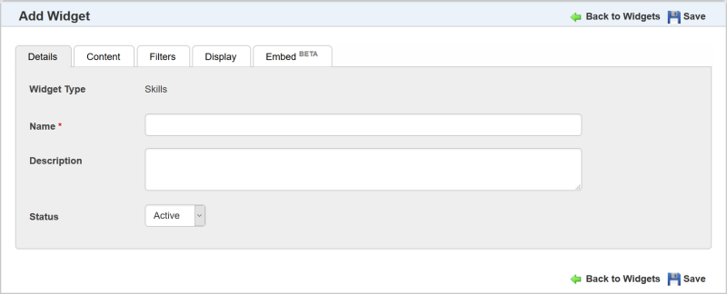 Adding a Custom Skills Widget