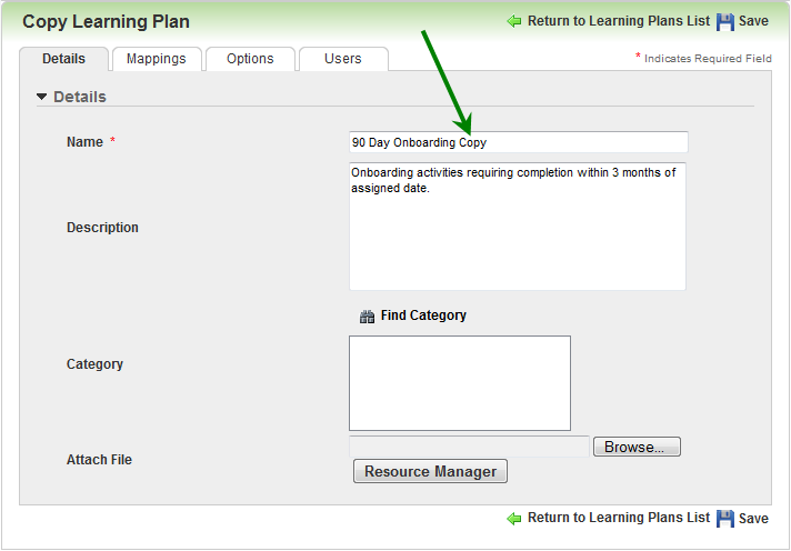 Copying Learning Plans