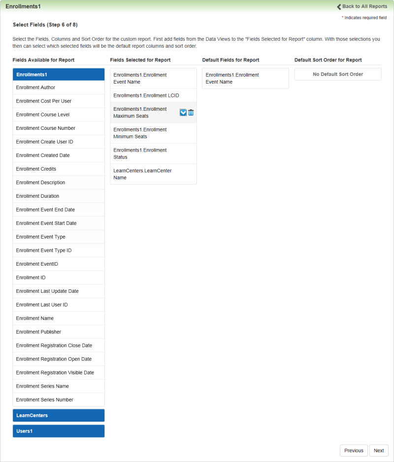 Creating Custom Reports
